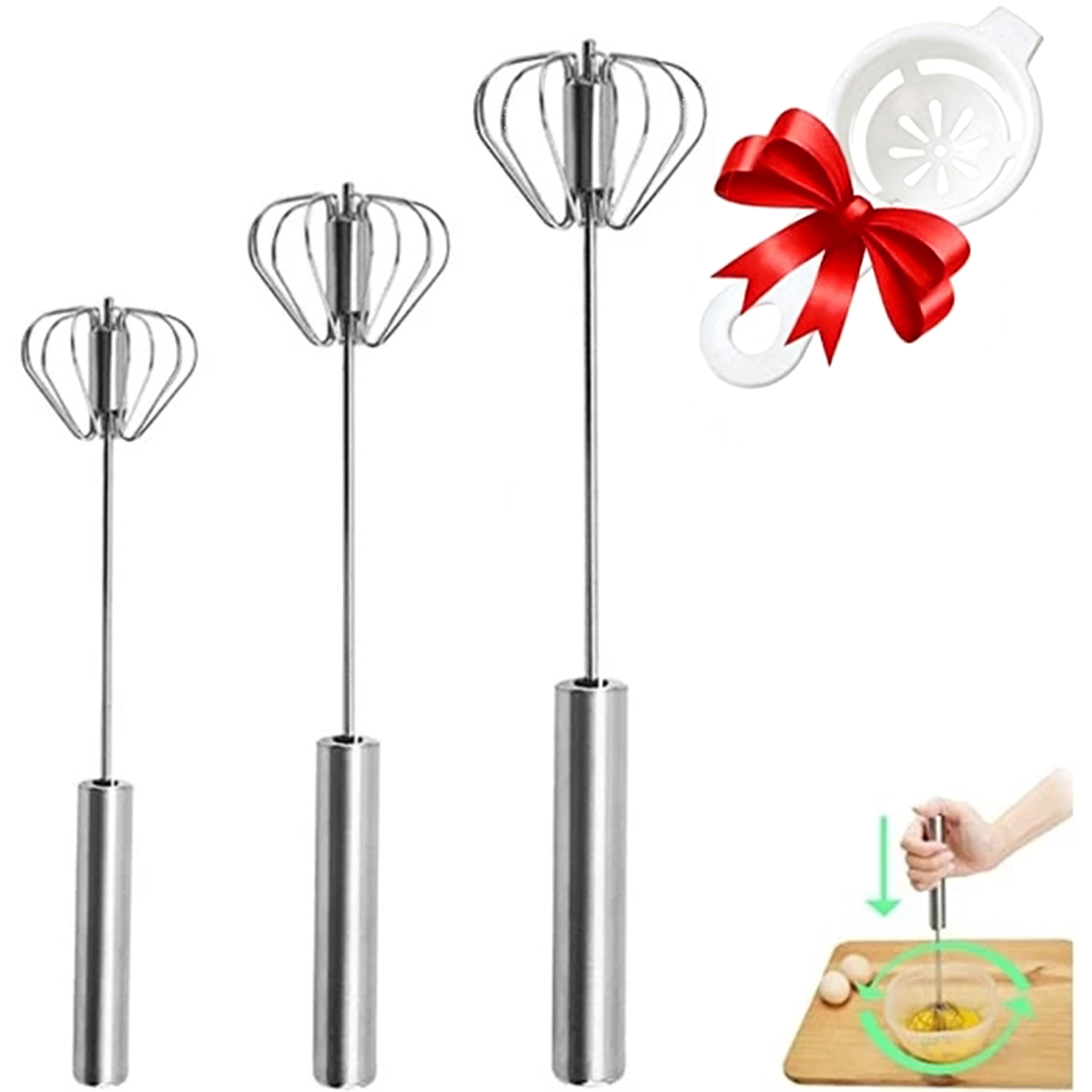 Kitchen Appliances For Sale - Batidor de huevos de acero inoxidable,